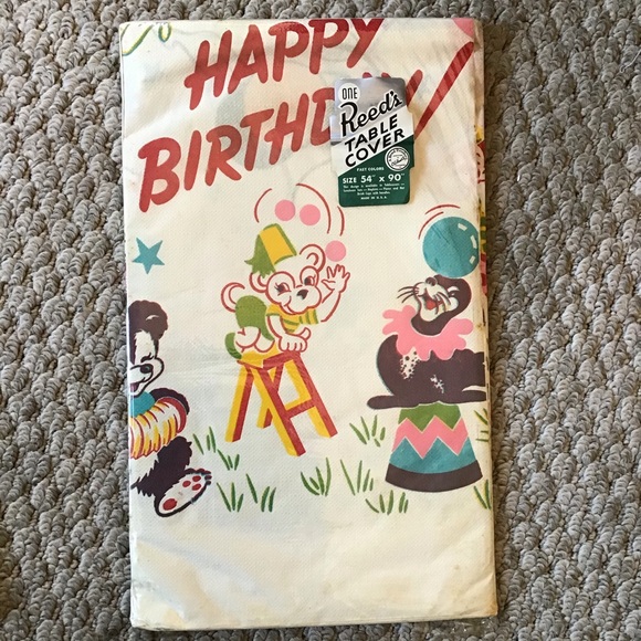 NEW Vintage Reed’s Birthday Paper Table Covers (54”x90”) Set of 2 - Picture 2 of 5
